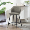 Set of 2 Bar Stools Faux Leather Back Upholstered Metal Legs Barstool Pub Chair