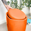 Storage Stool w/ Faux Leather Ottoman Seat Toys Holder ABS Plastic Foam | 51cm