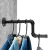 Wall-Mounted Clothes Rack Industrial Rail Iron Pipe Home Laundry Display Shelf