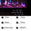 Inset/Wall 80'' Electric Fireplace Crystal/Log Effect 9 LED Flame Heater +Remote