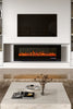 Electric Heater 50In LED Fireplace Wall Mounted Inset Standing Media Log Fire