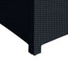 Side Table Furniture Tempered Glass Garden Patio Wicker Black