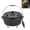 Large Camping Stew Dutch Oven Stockpot Campfire Seasoned Pot with Lid Handle NEW