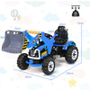 12V Battery Powered Kids Ride On Excavator Electric Motorized Truck Toy-Blue