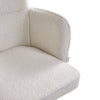 White Teddy Velvet Vanity Chair Swivel Desk Chair For Home Office, Metal Legs
