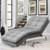 6 Position Adjustable Recliner Sofa Chaise Longue Sleeper Chair Bed Chrome Legs