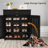 Shoe Cabinet Wooden Shoe Storage Cabinet Organizer 4-Tier Shoes Rack White