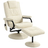 Swivel Recliner Chair and Footstool, Faux Leather Massage Recliner Armchair with