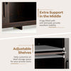 Buffet Storage Cabinet Farmhouse Sideboard w/9-Bottle Wine Rack-Brown