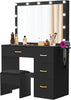 Vanity Dressing Table with Stool LED Mirror Drawer Bedroom Makeup Desk Chair Set