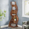Tribesigns 5-Tier Corner Shelf, Modern Bookshelf & Plant Stand, Brown