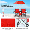 Folding Loveseat Camping Chair Portable Picnic Double Chair w/umbrella