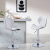 2 x Bar Stools Kitchen Swivel Gas Lift Chrome Base Stools Breakfast Pub Chair