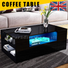 High Gloss Coffee Table With Storage 2 Drawer Wooden Living Room RGB LED Lights
