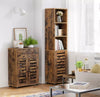 Tall Rustic Cabinet Vintage Industrial Style Storage Bathroom Display Cupboard