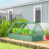 Raised Garden Bed with Greenhouse, Planter Box with Cover, Green and Dark Grey
