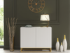 Modern Sideboard I 100cm I White I Fluted Fronts I Gold Legs I Storage Cabinet