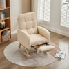 Rocking Chair w/ Adjustable Footrest for Living Room Teddy Fabric Rocking Chair