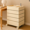 5-Tier Rotating Organizer Cart – Movable Storage Table with Drawers & Wheels