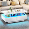 High Gloss LED Coffee Table With Storage Wooden 4 Drawer Living Room Furniture