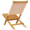 Folding Garden Chairs 8 pcs Beige Fabric and Solid Wood H9N8