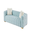 Teddy Fleece Fabric 3 Seater Sofa Loveseat Couch with 2 Pillow