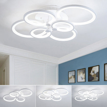 4/6/8Head LED Ceiling Light Modern Lamp Ring Chandelier Light Living Dining Room