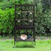 Large Bird Cage Parrot Cage with 4 Wheel Budgie Canary Finch Cockatoo Play Stand