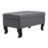 Rectangle Large Ottoman Shoe Bench Tufted Linen Fabric Seat Chesterfield Stools