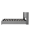 Merax Upholstered Bed Functional Bed from Storage Double Size Grey Velvet
