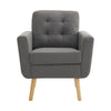 Modern Armchair Accent Chair with Wooden Leg Upholstered Occasional Lounge Chair