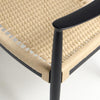 Kenny Dining Chair Natural Triple Paper Coil Seat Black Curved Wood Frame