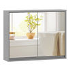 GAINOOM Bathroom Grey Mirror Cabinet Wall Mounted Storage Cupboard with Shelf