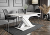 Extendable Table 140-180x80cm Kitchen White Marble Effect