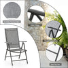 Patio Chairs Set of 2 Folding Outdoor Chairs Sling Dinning Adjustable Chair Grey