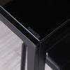 Compact Glass Dining Table 4 Seater 105cm in Length Black Home Kitchen Furniture
