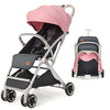 Portable Baby Stroller One-Hand Folding Pushchair W/Adjustable Backrest Footrest