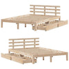Bed Frame with Drawers 140x190 Solid Wood Pine K0P2