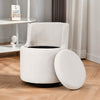 360° Swivel Chair Upholstered Sherpa Fleece Tub Armchair with Seating Storage UK