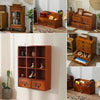 Vintage Wooden Small Cabinet Storage Box Desktop Organizer Unit Display Shelving
