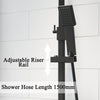 Bathroom Thermostatic Mixer Shower Set Square Black Twin Head Exposed Valve