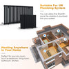 Vertical Radiator Black Oval Column Single 1600 x 392 Tall Upright Modern Rads
