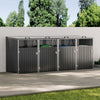 Quadruple Wheelie Bin Storage Metal Store Cover Garden Rubbish Dustbin 4 Shed UK