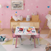 Kids Study Table and 2 Chairs Childrens Playroom Furniture Study Writing Reading