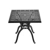 Garden Hollow Top Design Side Table with Parasol Hole Cast Aluminum Dining Table