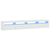 TV Cabinet with LED Lights White 240x35x40 cm