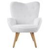 Accent Chair Teddy Velvet Tufted Wing Back Armchair Club Chair With Wood Legs