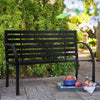Cast Iron Outdoor Bench Garden 3 Seater Furniture Wood Park Seat Patio Armrest