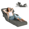 Floor Folding Chair 14 Positions Adjustable Floor Lazy Chair with Armrest Single