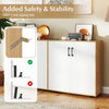 Freestanding Shoe Storage Cabinet with 2 Anti-tipping Kits-Natural